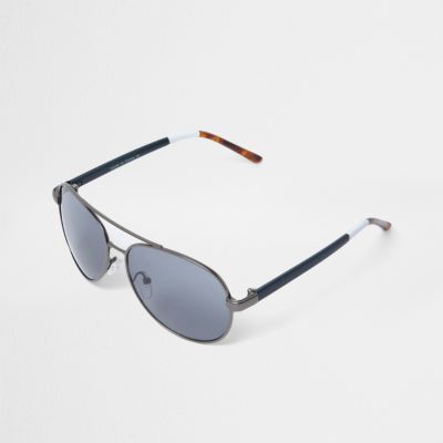 Grey tone tortoiseshell aviator sunglasses